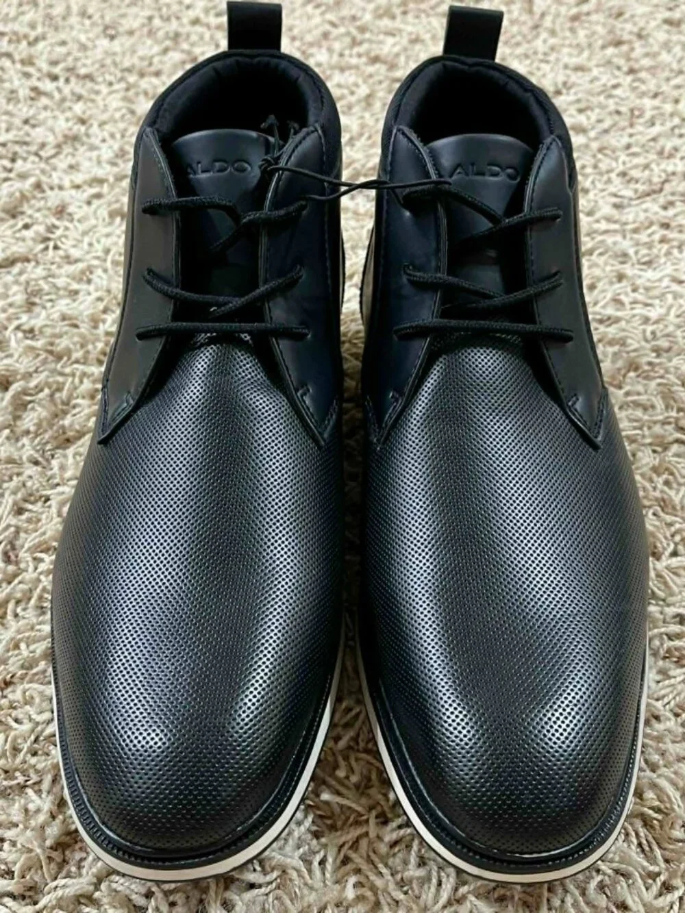 ALDO Men’s Lace-Up Chukka Dress Boots Shoes Black, Size 10.5 M (New)